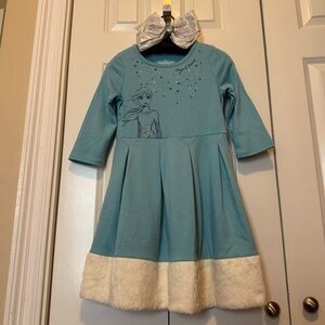 Disney Frozen 2 Dress & Hair Bow Set – Girls Size M (7/8) – Elsa & Anna